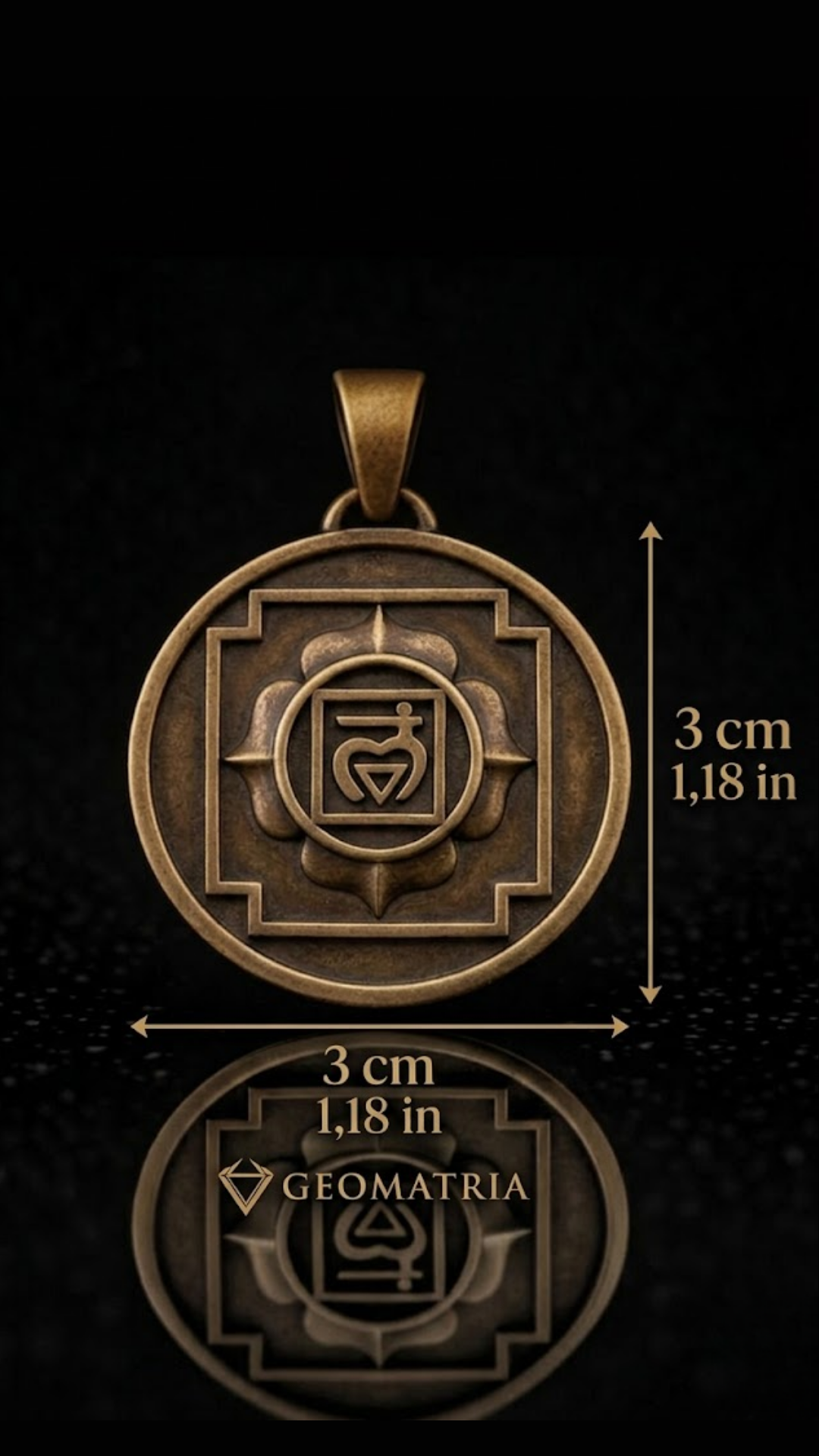 Anahata Yantra Necklace | Sacred Heart Chakra Pendant | Handmade in 925 Sterling Silver, 24K Gold Plated, Bronze (Copy)