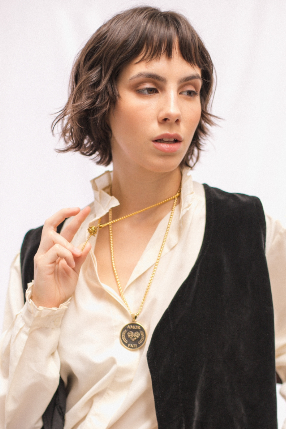 Amor Fati Necklace Large (4 cm) | Handmade Pendant of Acceptance & Destiny | Handmade in 925 Sterling Silver, 24K Gold Plated, Bronze, Copper