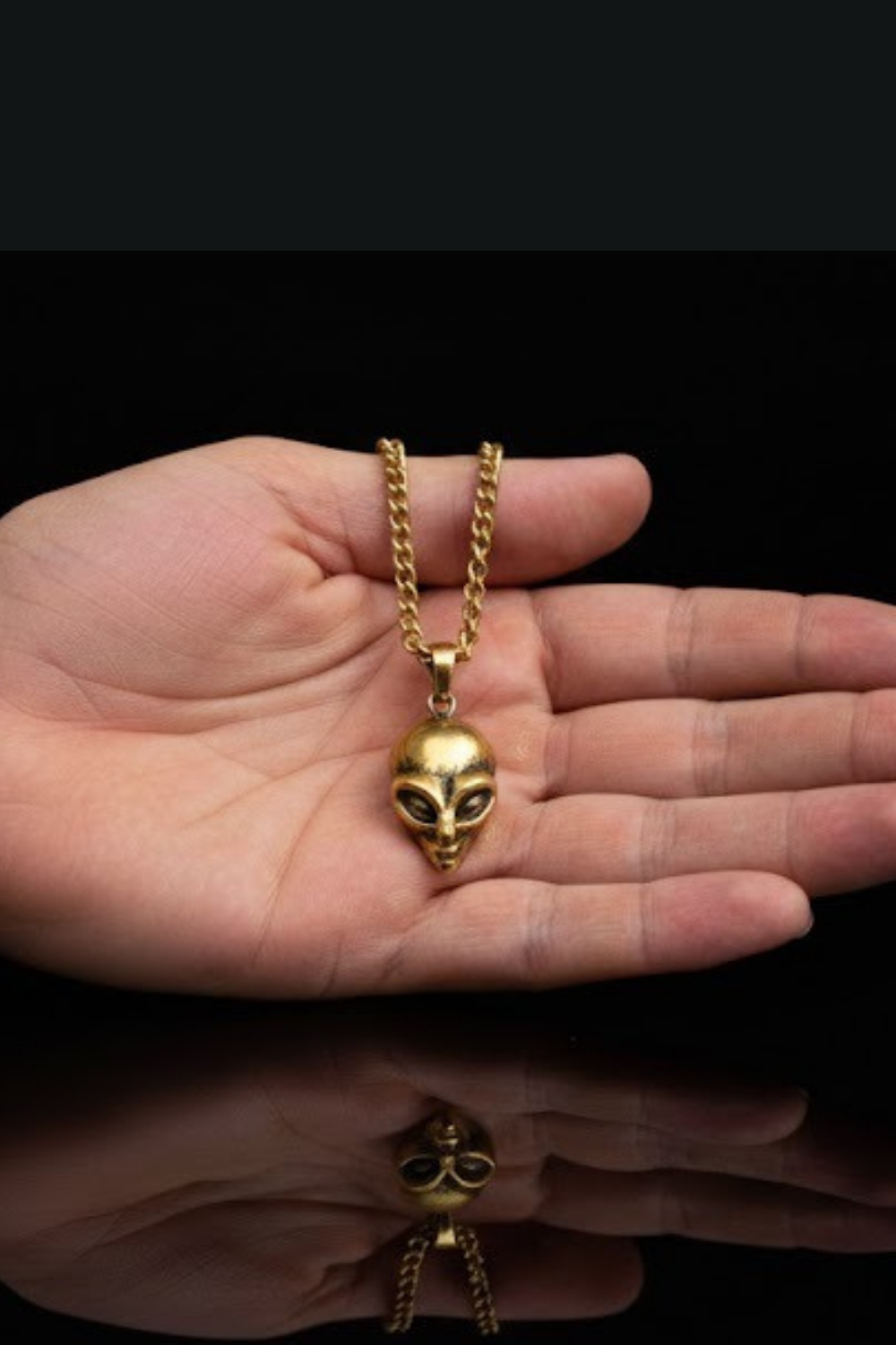 Alien Necklace – Handmade Pendant in Bronze, 925 Sterling Silver & 24K Gold Plated | Sci-Fi Inspired Jewelry