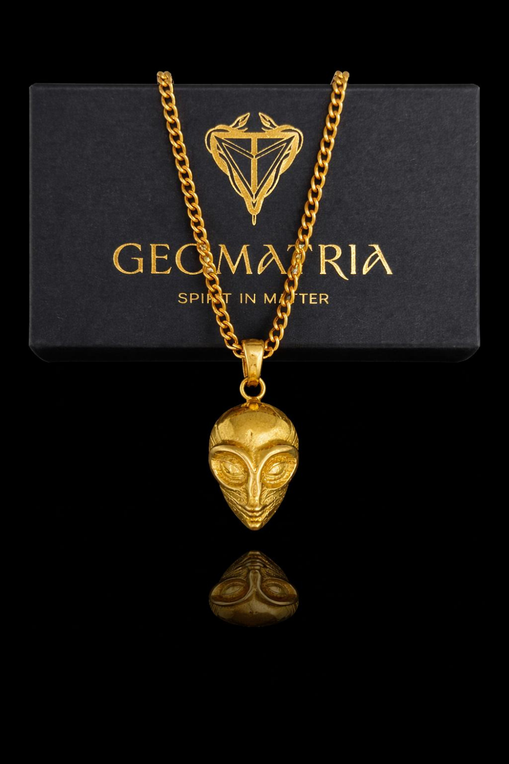 Alien Necklace – Handmade Pendant in Bronze, 925 Sterling Silver & 24K Gold Plated | Sci-Fi Inspired Jewelry