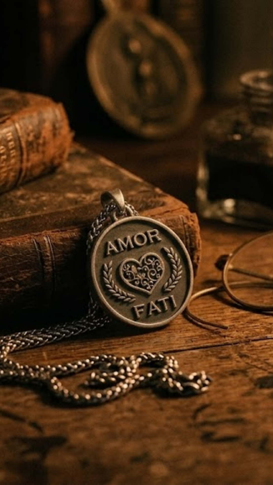 Amor Fati Necklace Medium (2.5 cm) | Handmade Talisman of Love & Fate | Handmade in 925 Sterling Silver, 24K Gold Plated, Bronze, Copper