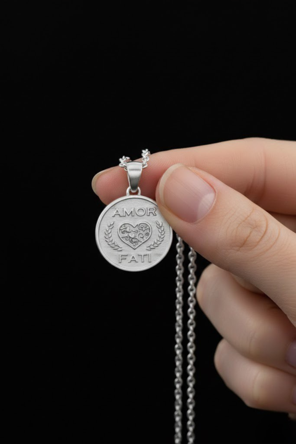 Amor Fati Necklace Small (1.8 cm) | A Handmade Symbol of Acceptance, Wisdom & Destiny | Handmade in 925 Sterling Silver, 24K Gold Plated, Bronze