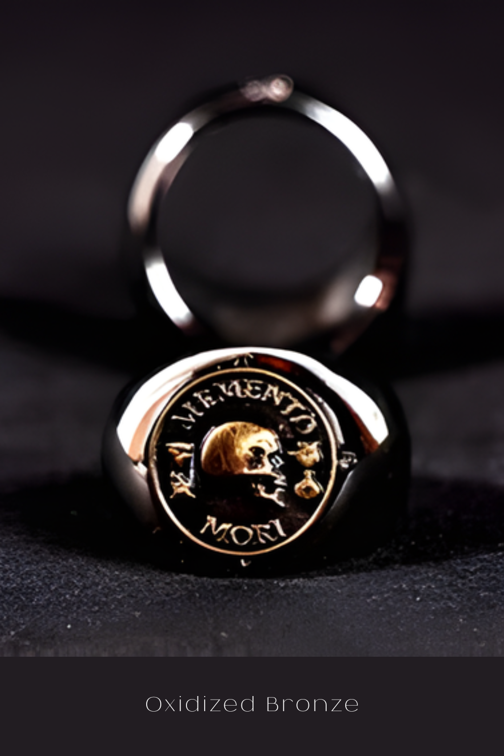 Memento Mori Ring | Handmade Jewelry | 925 Sterling Silver Exterior & 24K Gold, Bronze, Copper Interior