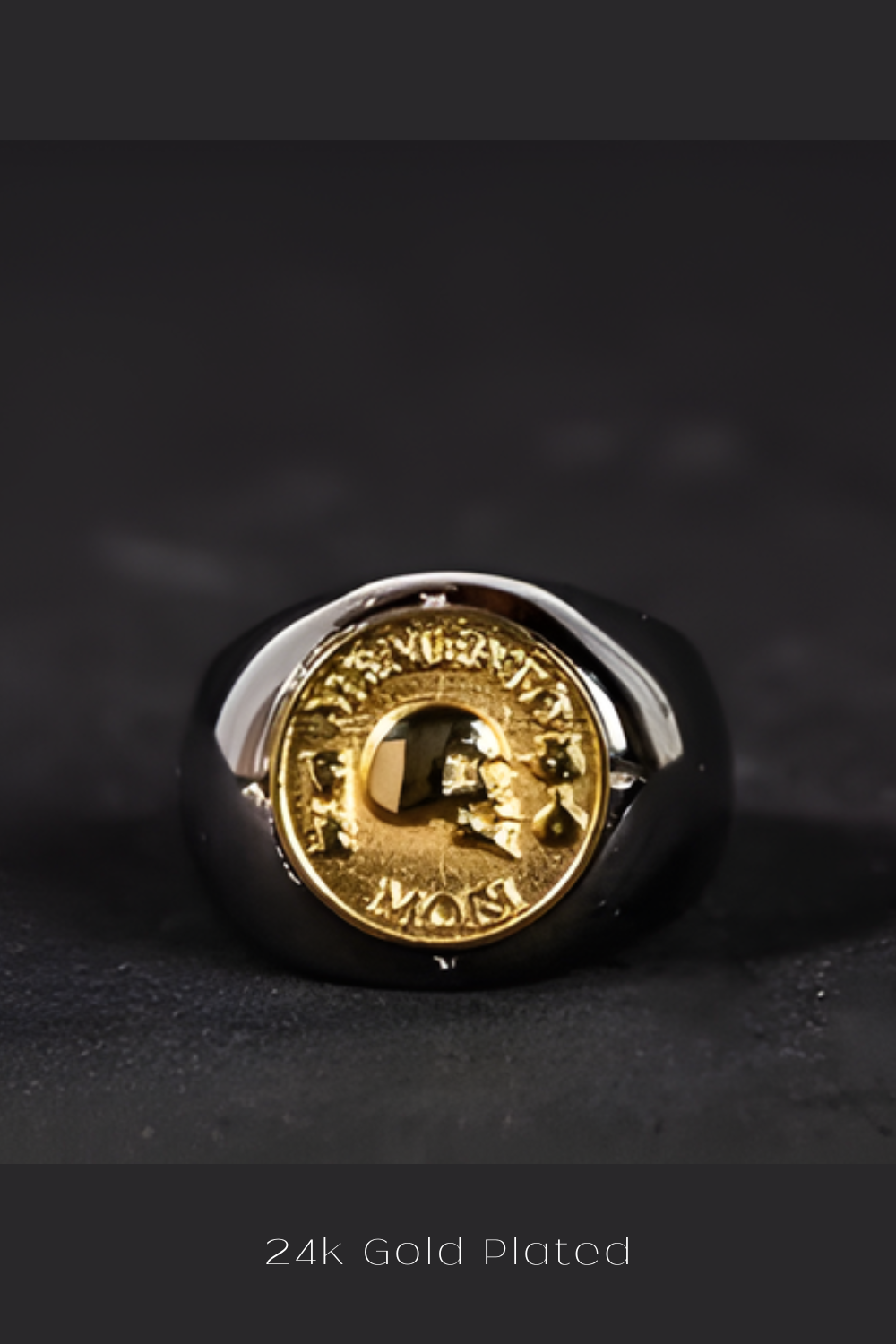 Memento Mori Ring | Handmade Jewelry | 925 Sterling Silver Exterior & 24K Gold, Bronze, Copper Interior