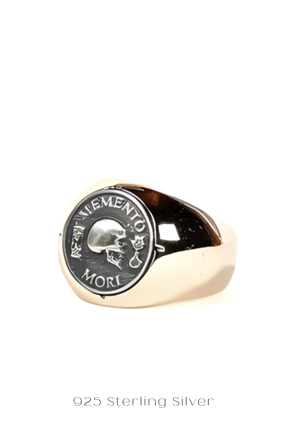 Memento Mori Ring | Handmade Jewelry | 925 Sterling Silver Exterior & 24K Gold, Bronze, Copper Interior