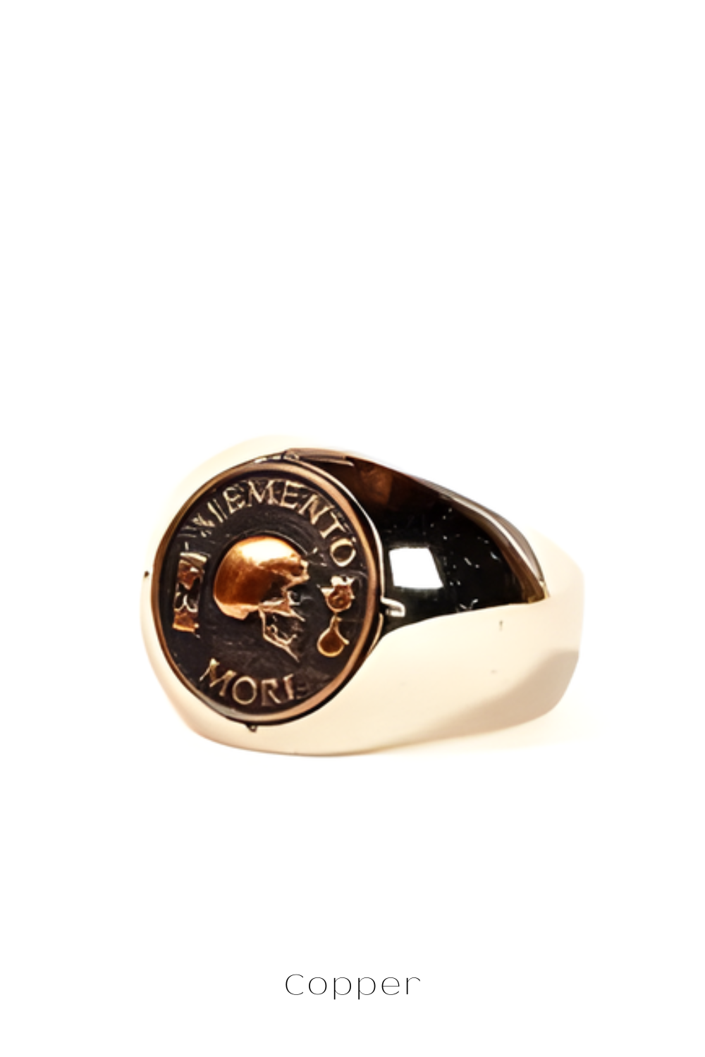 Memento Mori Ring | Handmade Jewelry | 925 Sterling Silver Exterior & 24K Gold, Bronze, Copper Interior