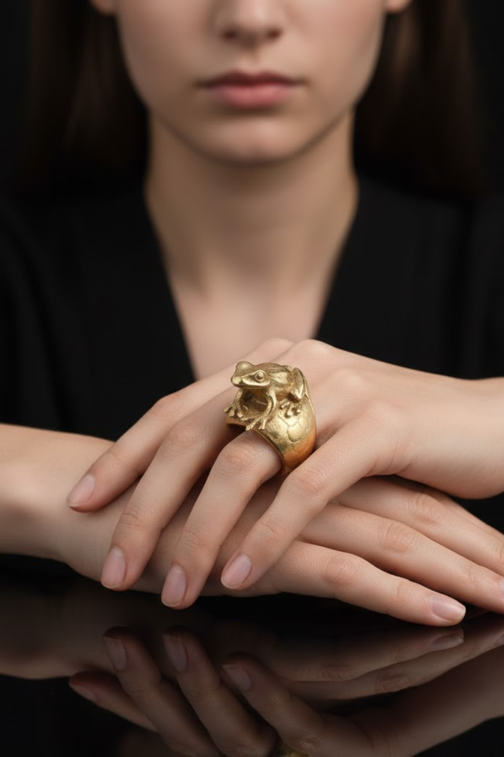 Frog Ring | Symbol of Transformation & Natural Harmony | Handmade in 925 Sterling Silver, 24K Gold Plated, Copper
