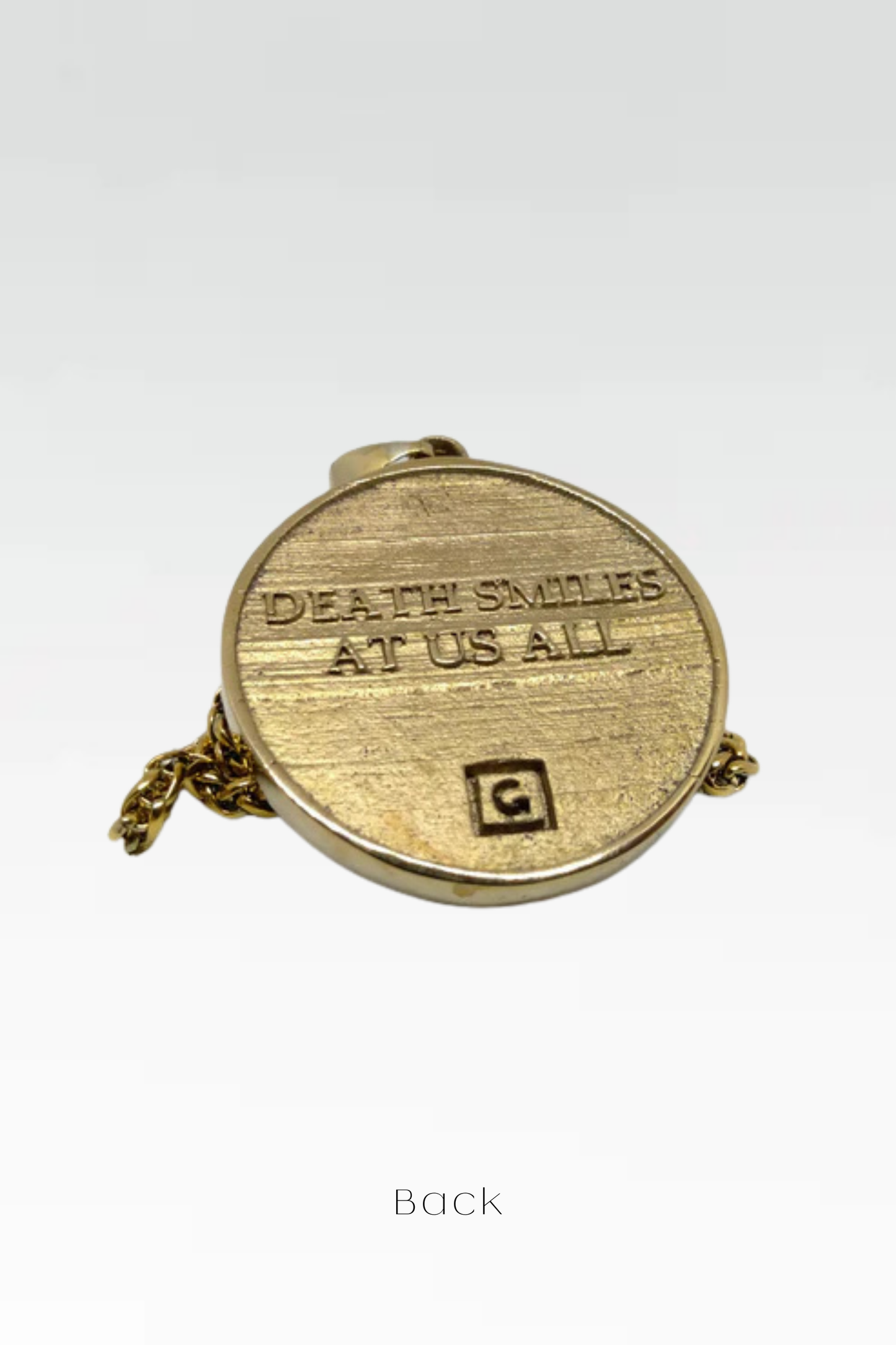 Collar Memento Mori, collar personalizable, bronce, plata esterlina, collar de oro de 24 km, collar grande