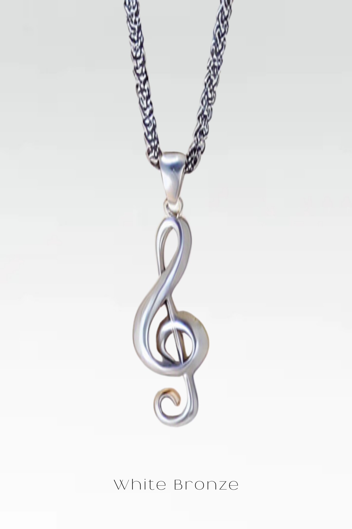 Collar de clave de sol: colgante musical hecho a mano en oro de 24 quilates, plata de ley, cobre y bronce | Regalo único para amantes de la música