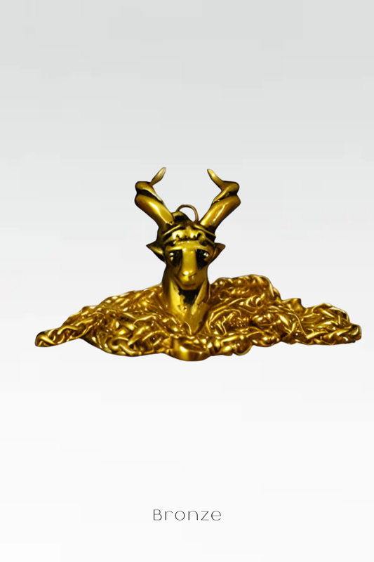 Joyería del zodiaco Capricornio: collar hecho a mano de bronce, plata y chapado en oro de 24 quilates 