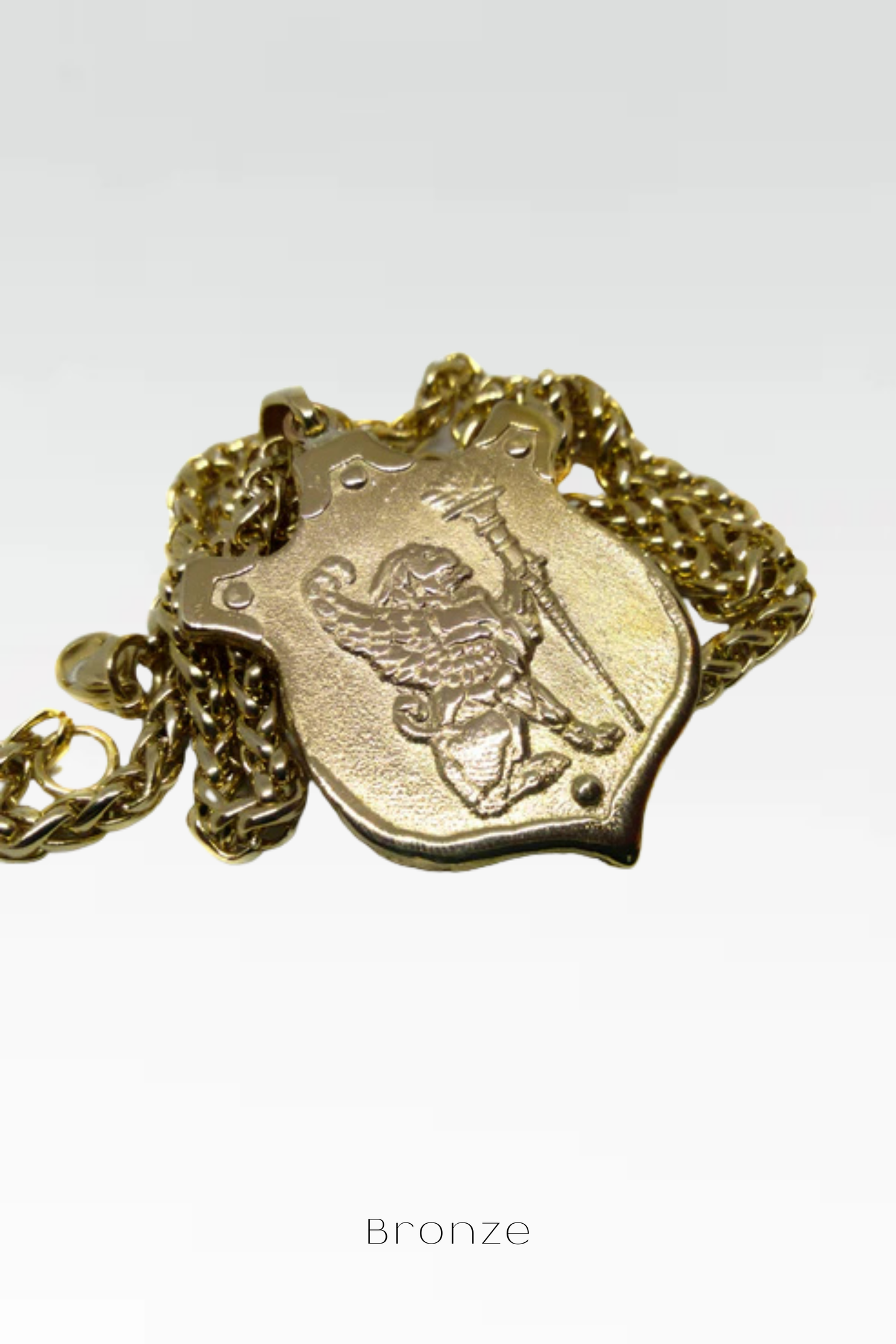 Collar de león, collar personalizado, bronce, plata esterlina, collar de oro de 24 km, collar de escudo
