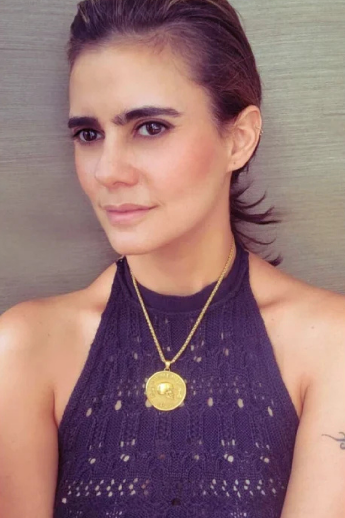 Collar Memento Mori, collar personalizable, bronce, plata esterlina, collar de oro de 24 km, collar grande