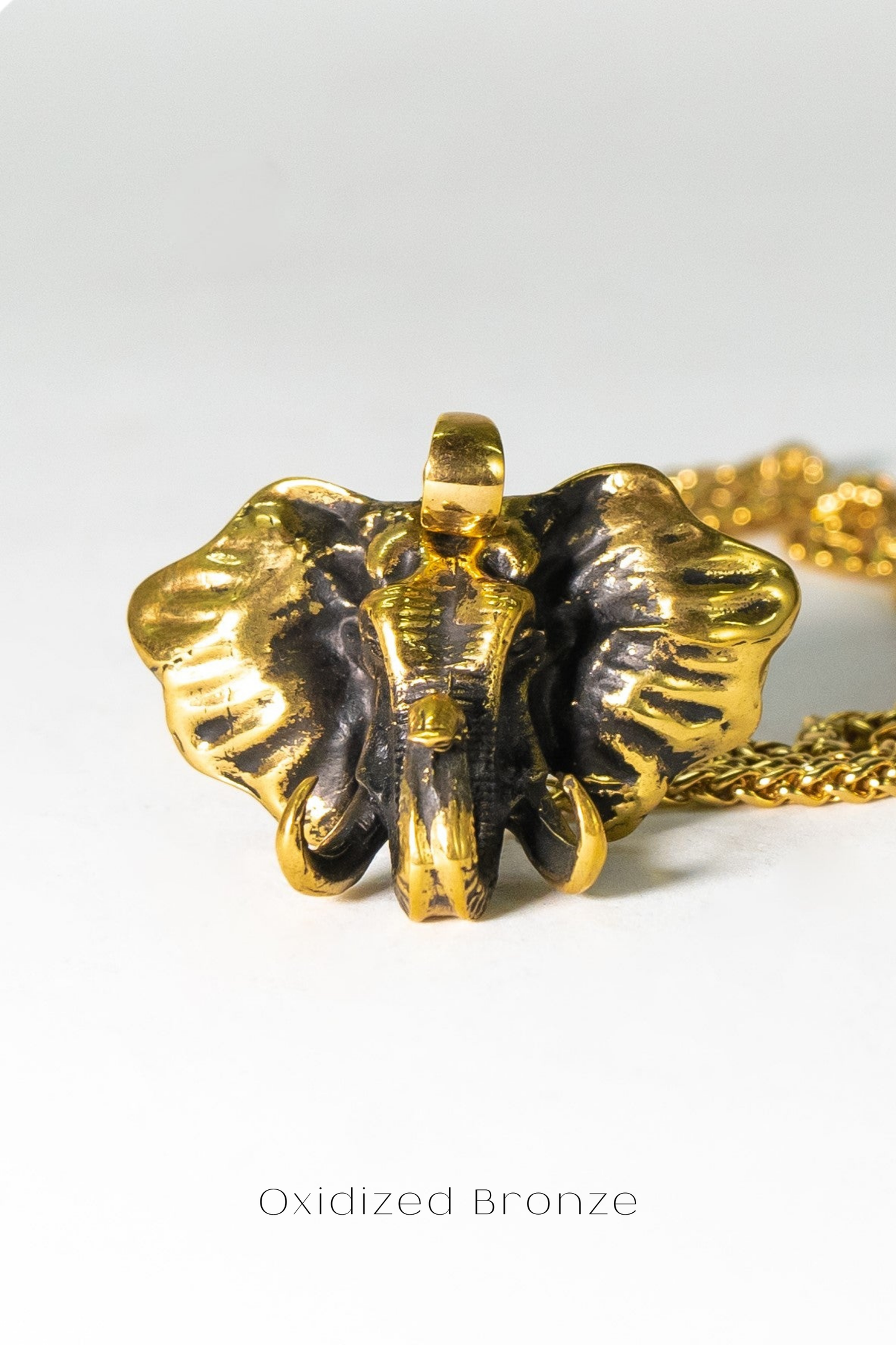 Collar de Ganesha – Colgante hindú en bronce, plata o baño de oro de 24 quilates