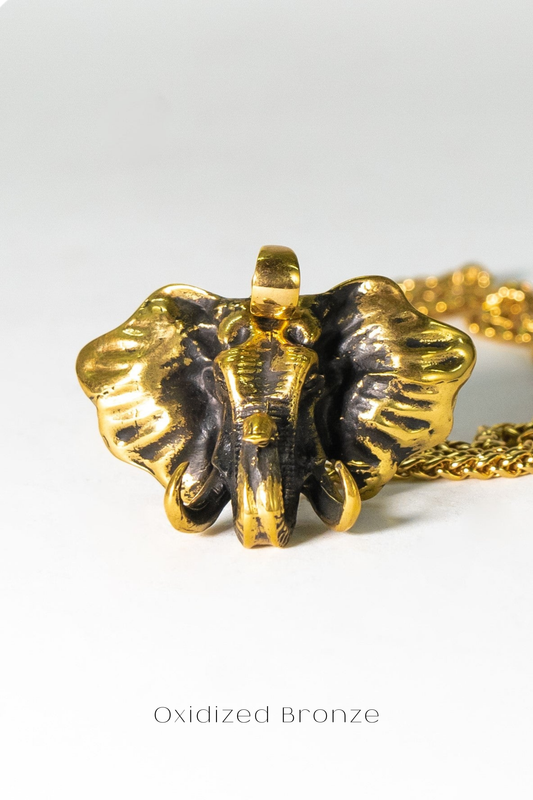 Collar de Ganesha – Colgante hindú en bronce, plata o baño de oro de 24 quilates