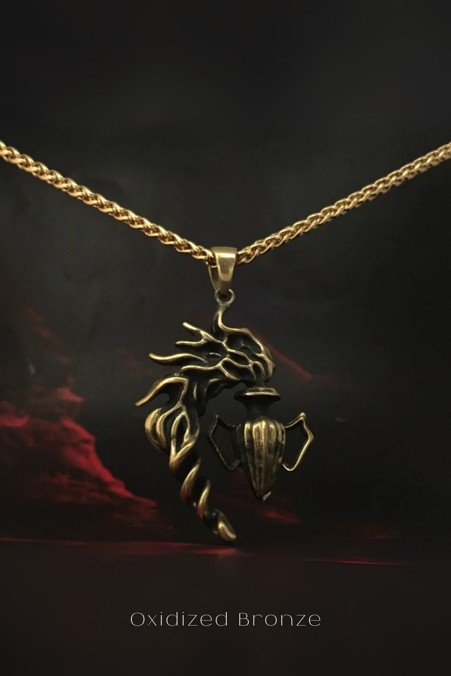 Aquarius Zodiac Necklace – Handmade Pendant in Bronze, Copper & 24K Gold Plated | Astrology Jewelry for Visionaries