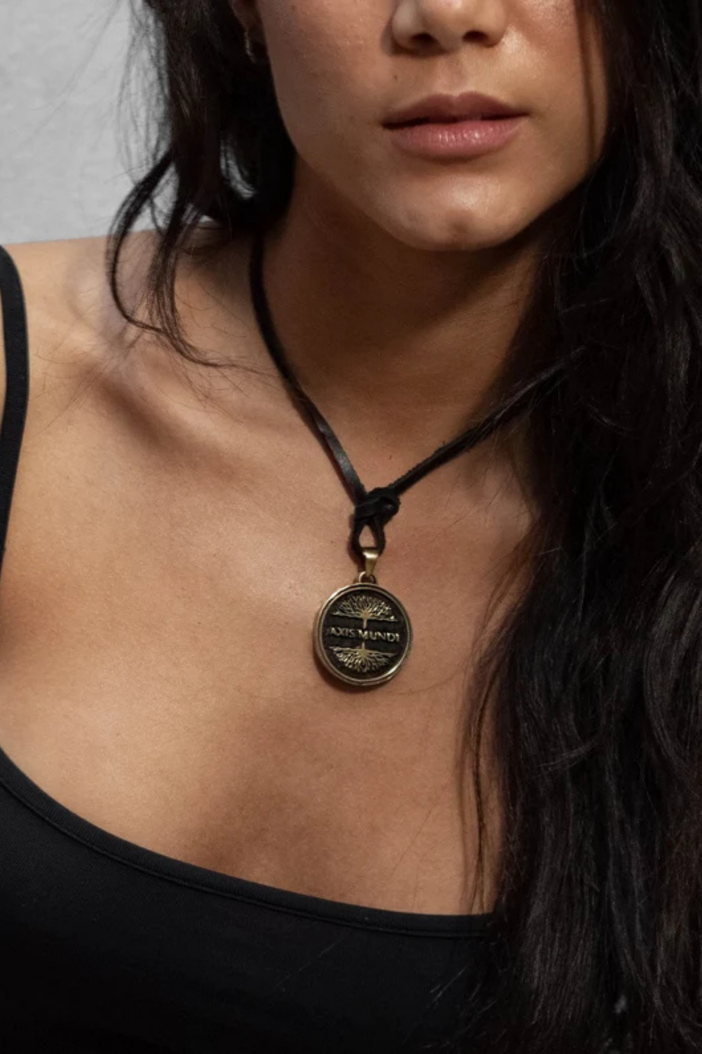 Axis Mundi Necklace – Handmade Pendant in Bronze, Copper & 24k Gold Plated | Symbolic Jewelry of Balance & Spiritual Connection