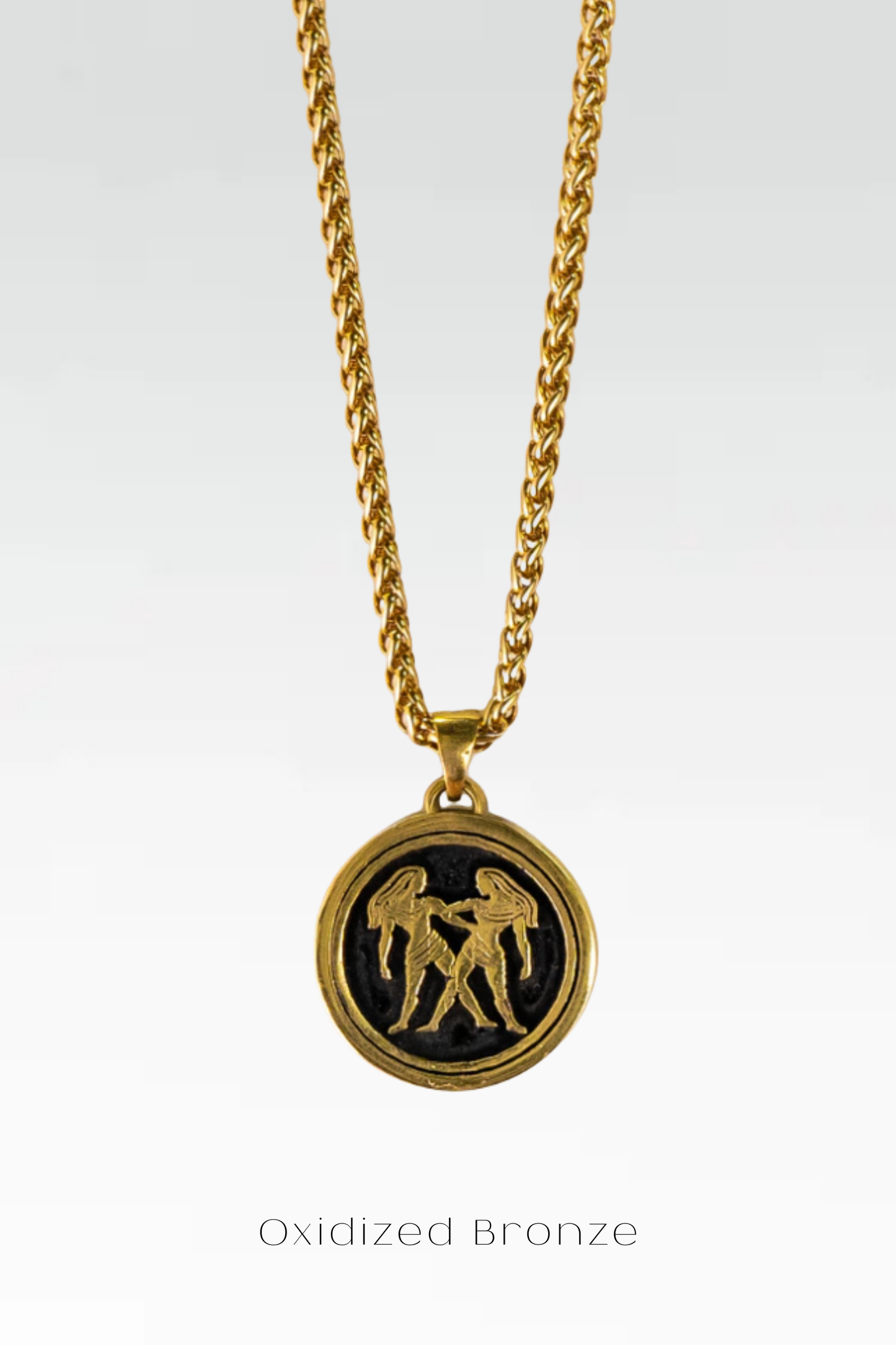 Collar de signo de zodiaco Géminis, collar personalizado, collar de bronce, collar de plata esterlina, collar chapado en oro de 24 km, encanto horóscopo