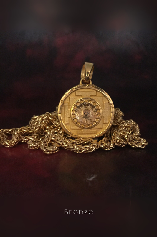 Collar Shiva Yantra, collar personalizable, bronce, plata esterlina, collar de oro de 24 km, collar de mandala, tamaño pequeño