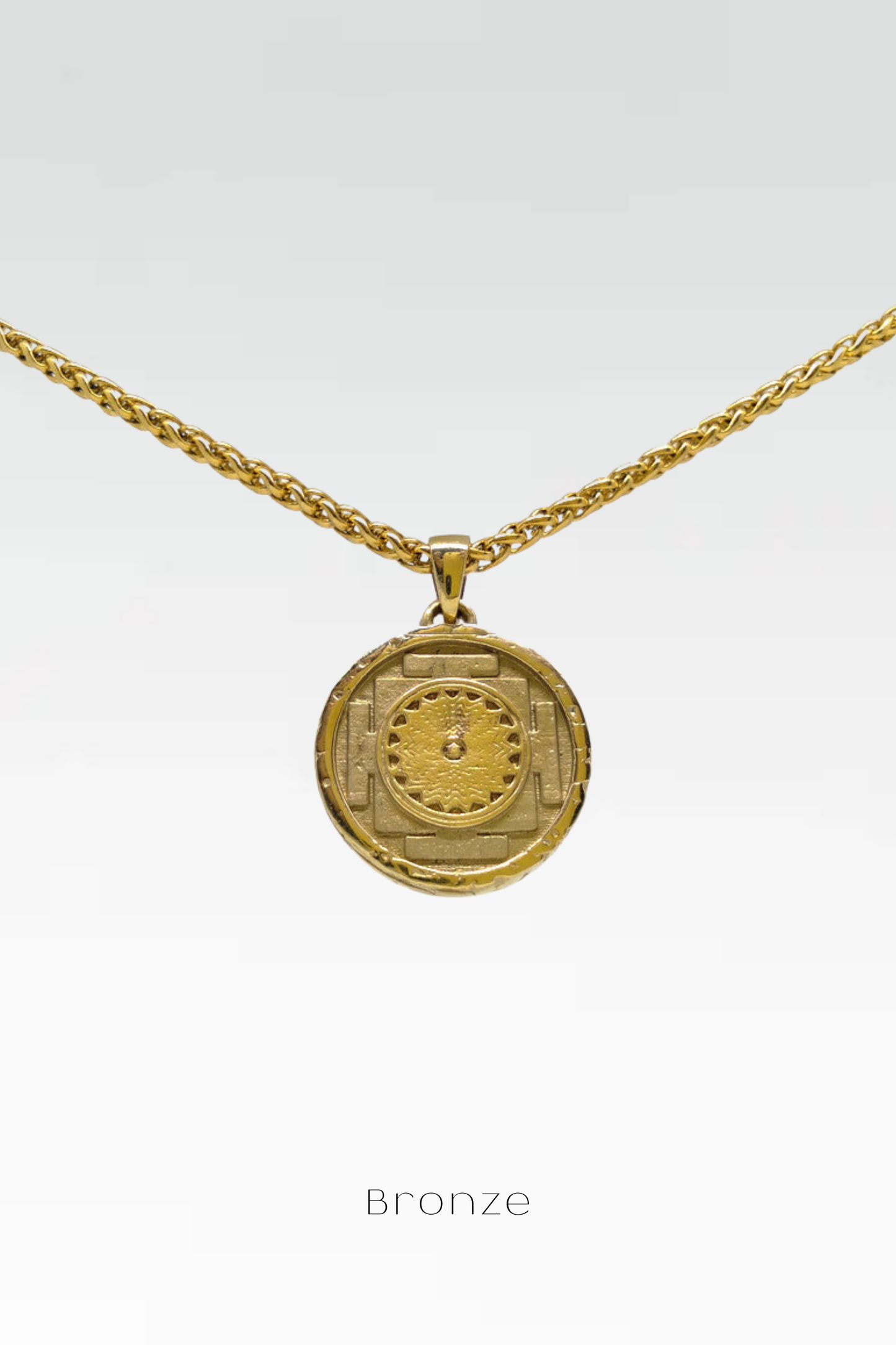 Collar Shiva Yantra, collar personalizable, bronce, plata esterlina, collar de oro de 24 km, collar de mandala, tamaño pequeño