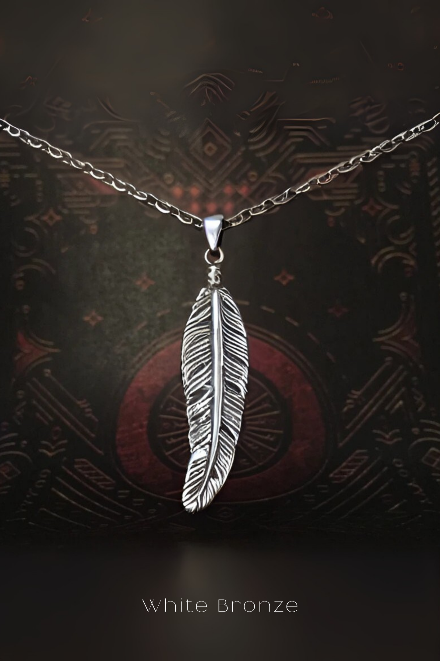 Collar de plumas – Colgante hecho a mano en plata de ley 925, chapado en oro de 24 quilates, bronce y cobre | Regalo simbólico unisex