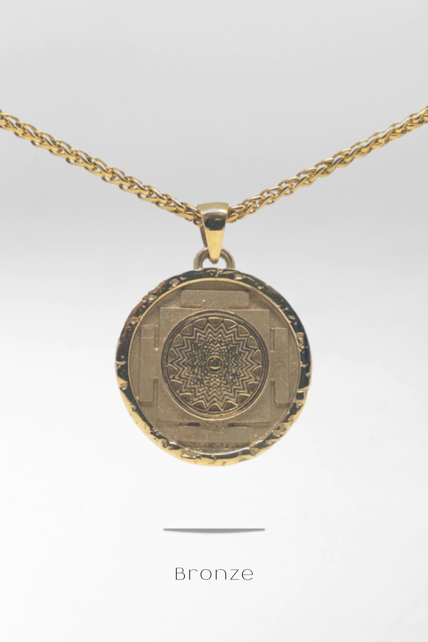 Collar Shiva Yantra, collar personalizable, bronce, plata esterlina, collar de oro de 24 km, collar de mandala, tamaño grande