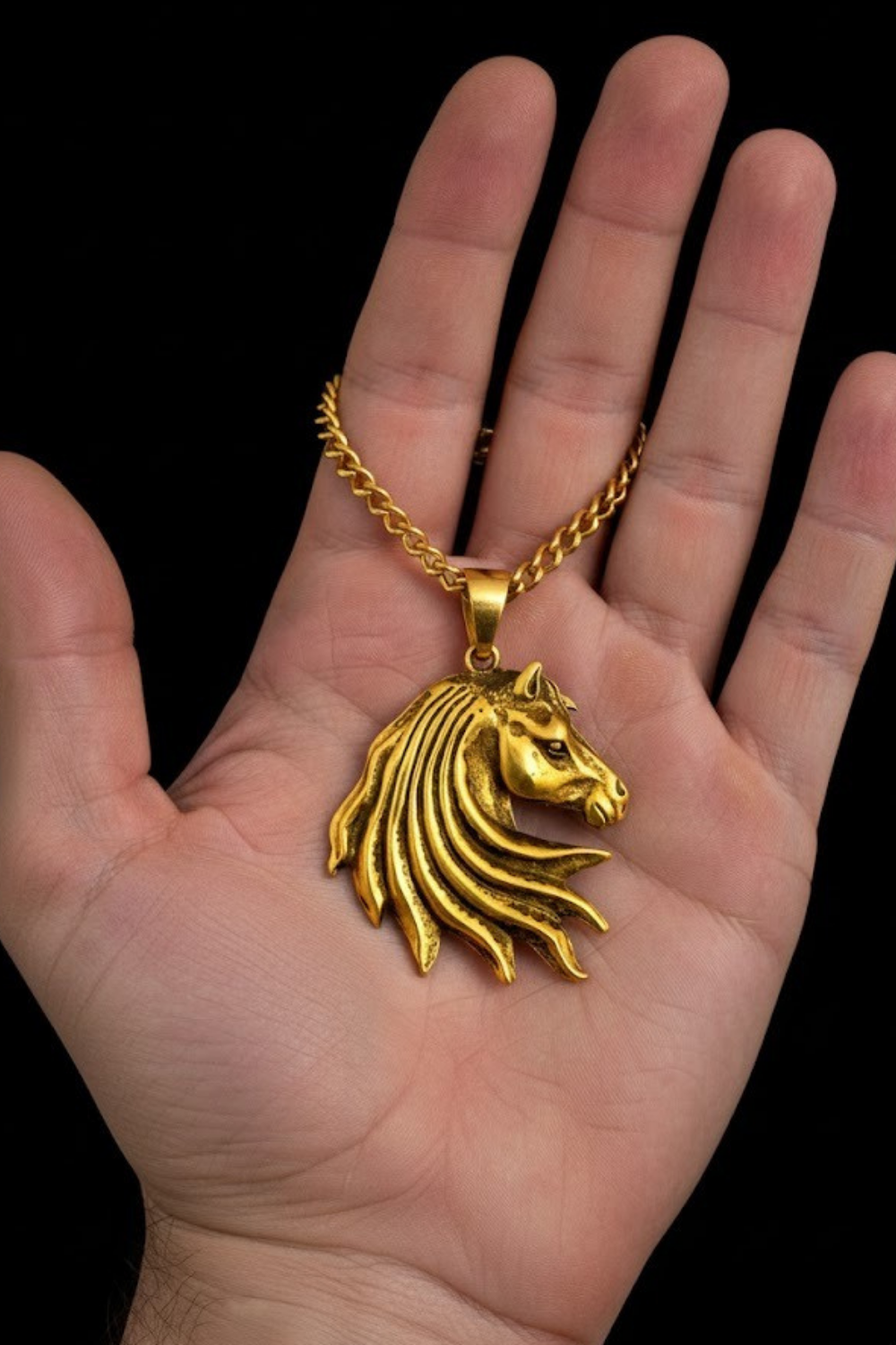 Horse Head Necklace | Symbol of Freedom & Noble Strength | Handmade in 925 Sterling Silver, 24K Gold Plated, Copper