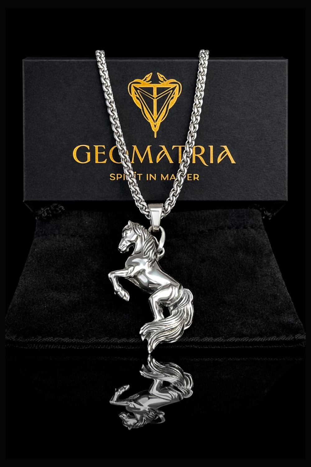 Galloping Horse Necklace | Symbol of Freedom & Dynamic Energy | Handmade in 925 Sterling Silver, 24K Gold Plated, Copper