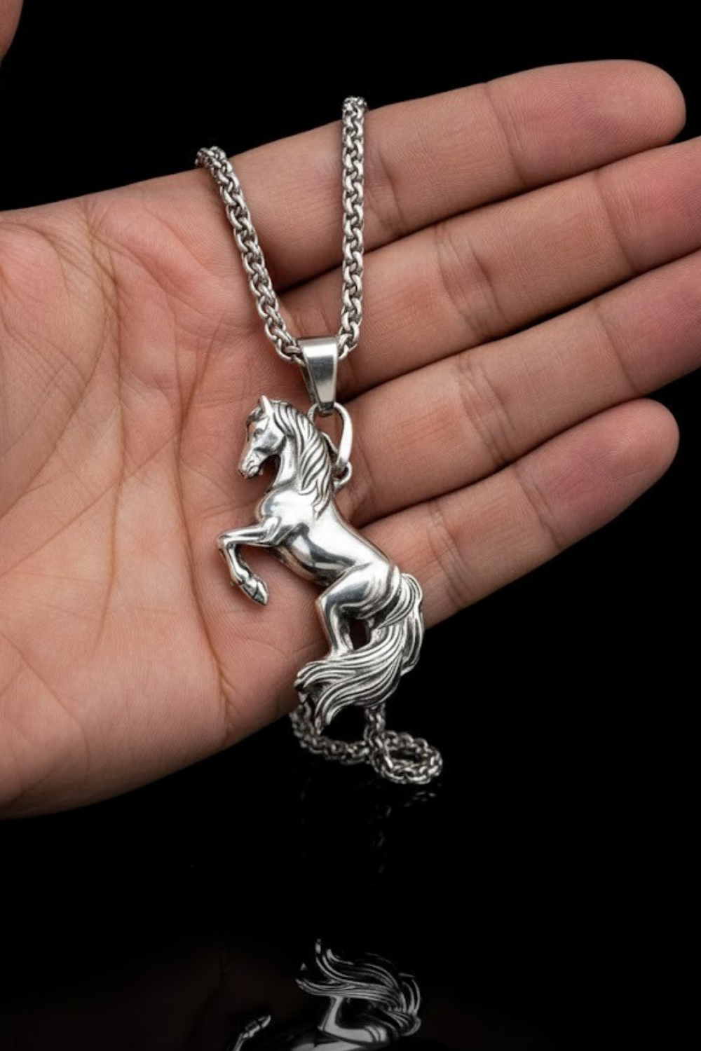 Galloping Horse Necklace | Symbol of Freedom & Dynamic Energy | Handmade in 925 Sterling Silver, 24K Gold Plated, Copper