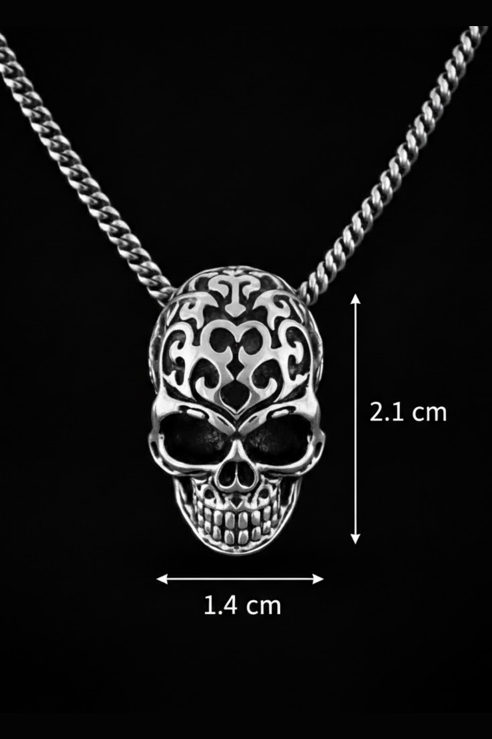 Openwork Skull Necklace – Symbolic Bronze & Silver-Plated Finish | Limited Edition