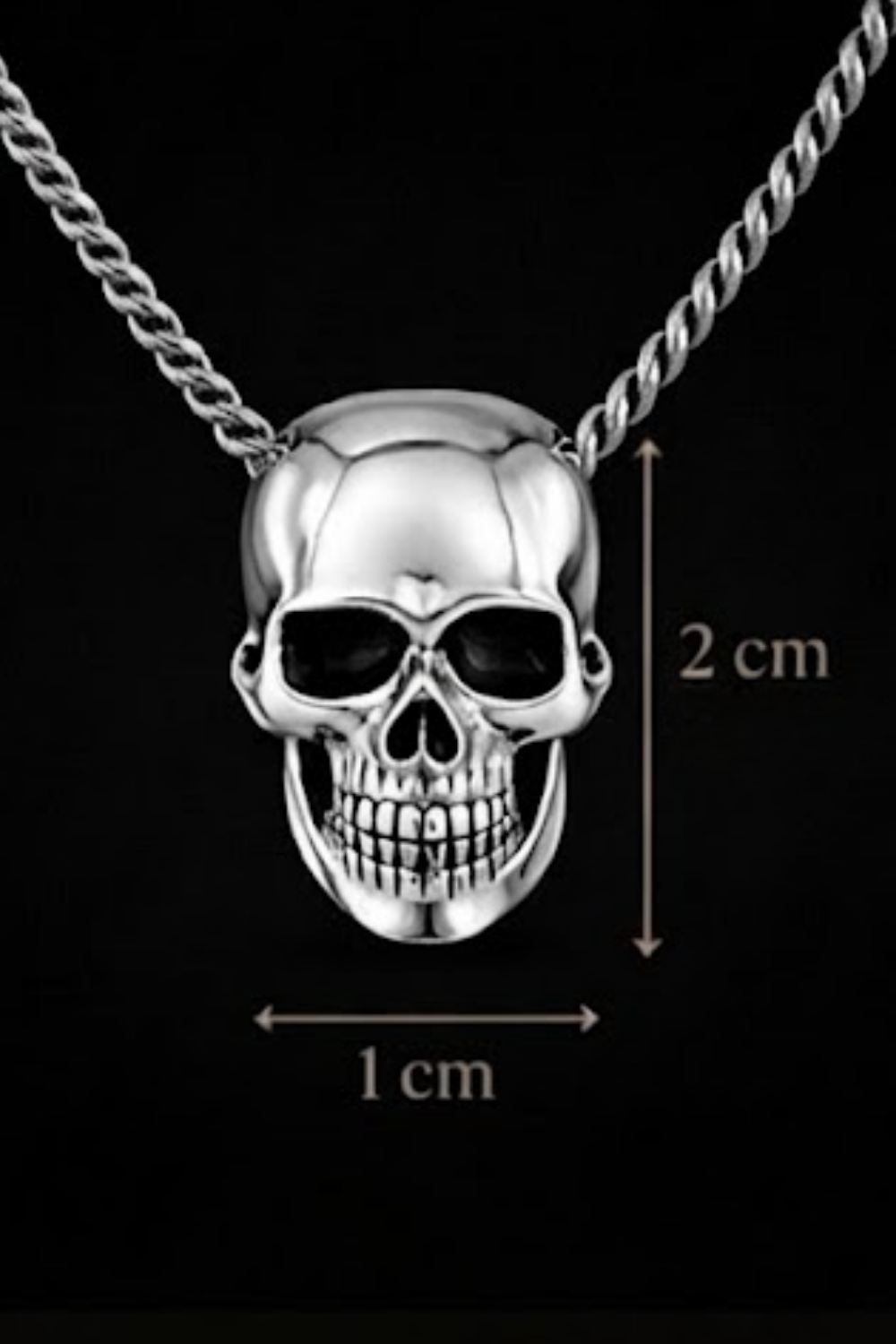 Large Smooth Skull Necklace – Symbolic Bronze & Silver-Plated Finish | Limited Edition