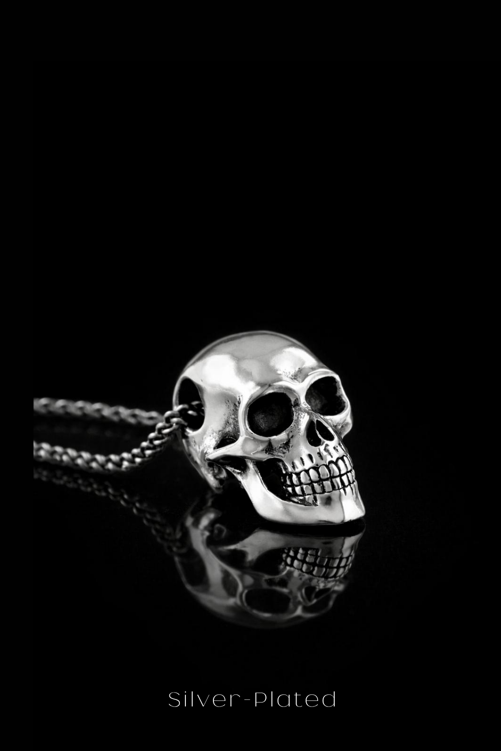 Mini Smooth Skull Necklace – Minimalist Bronze & Silver-Plated Finish | Limited Edition