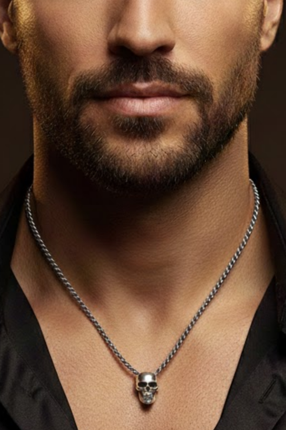 Mini Smooth Skull Necklace – Minimalist Bronze & Silver-Plated Finish | Limited Edition
