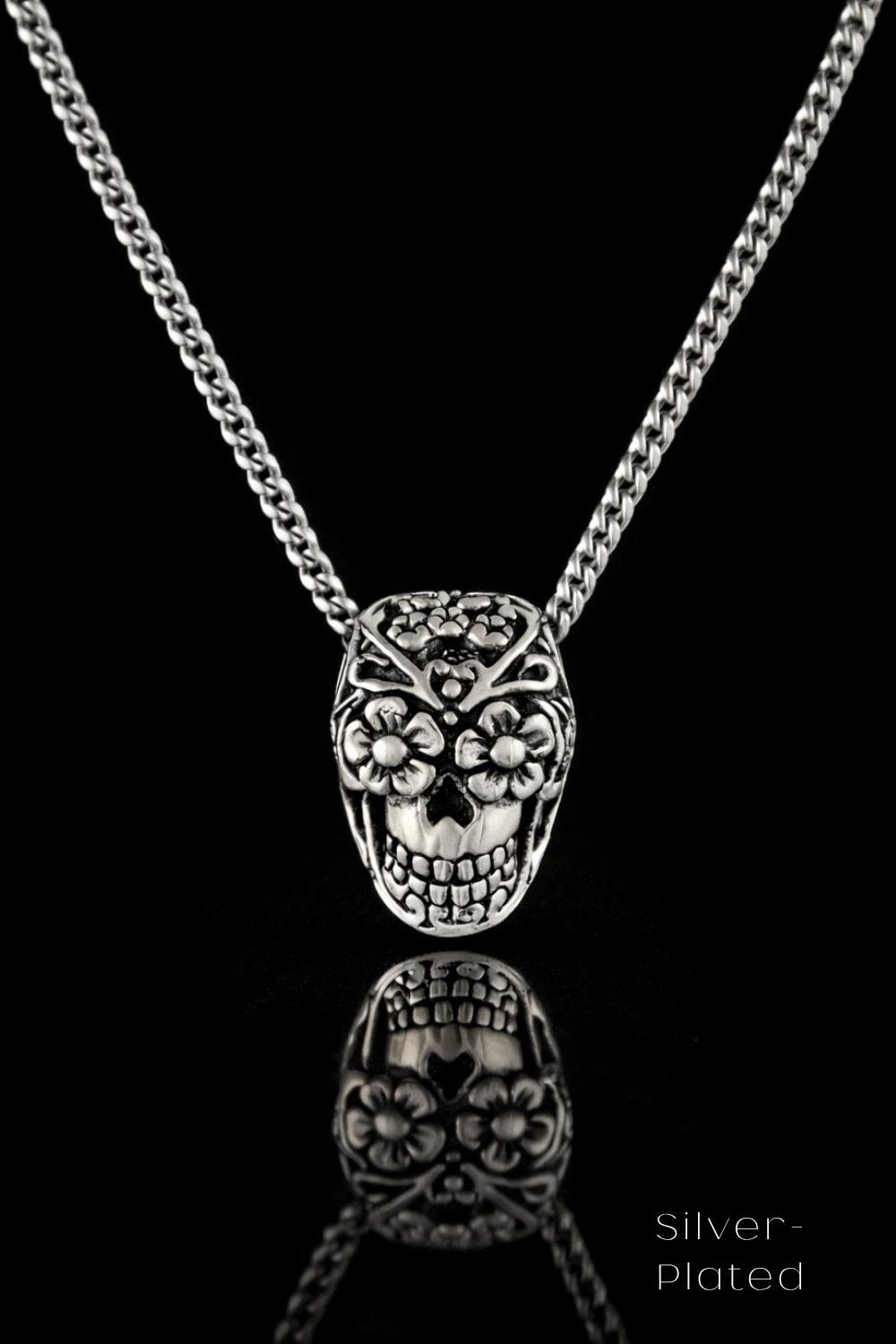 Mini Day of the Dead Skull Necklace – Symbolic Bronze & Silver-Plated Finish | Limited Edition