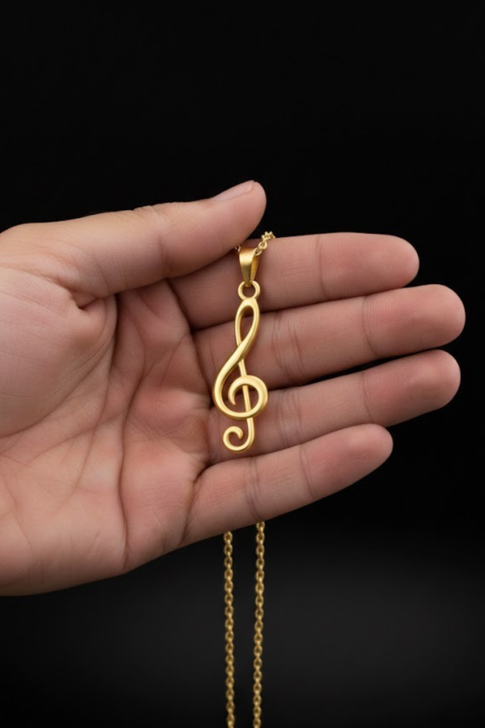 Treble Clef Pendant Necklace | Symbol of Harmony & Expression | Handmade in 925 Sterling Silver, 24K Gold Plated, Bronze