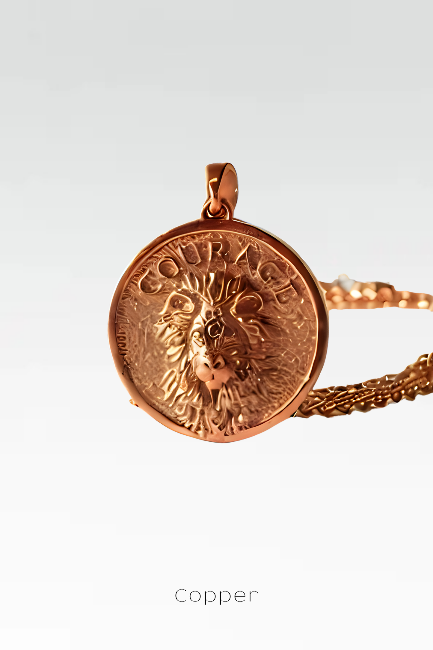 Collar de león, collar personalizable, bronce, plata esterlina, collar de oro de 24 km, collar Leo, collar de coraje