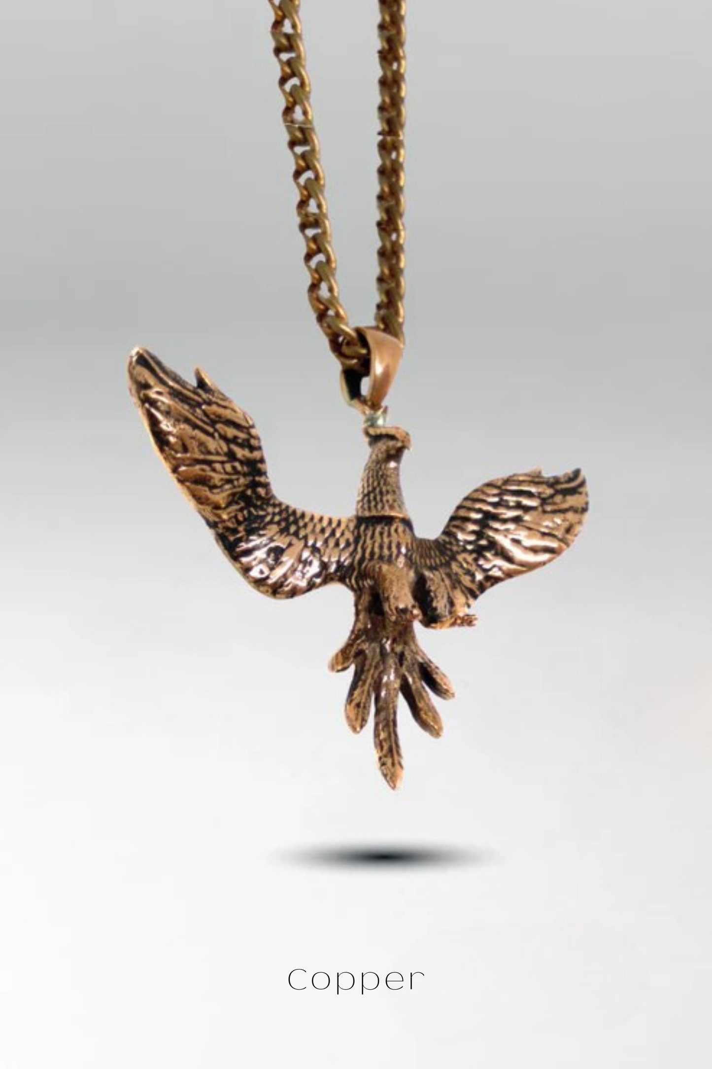 Collar Fénix – Colgante hecho a mano en bronce, plata de ley y baño de oro de 24 quilates 
