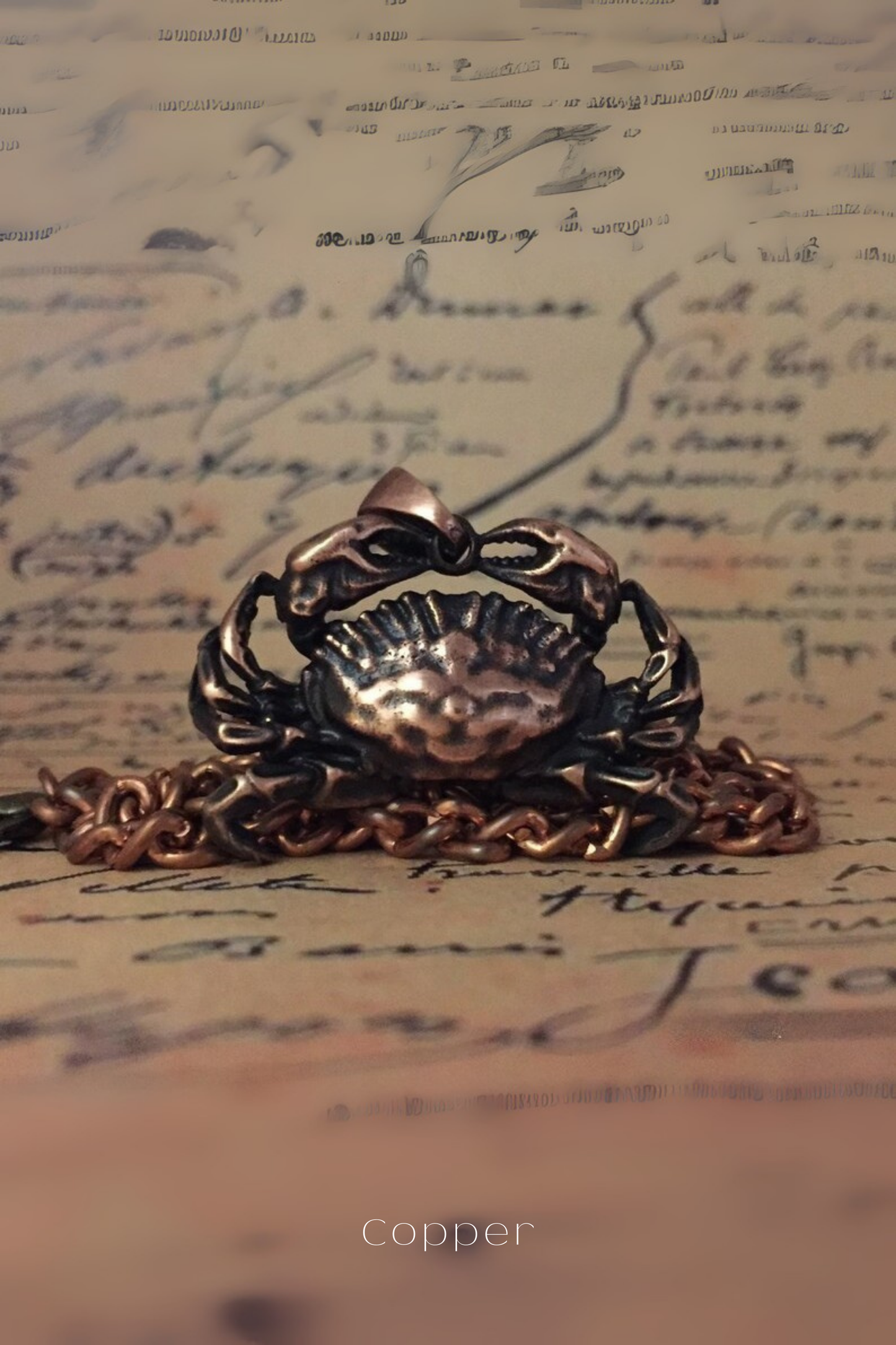 Collar del zodiaco Cáncer: joyería astrológica artesanal en oro de 24 quilates, plata de ley y bronce. 