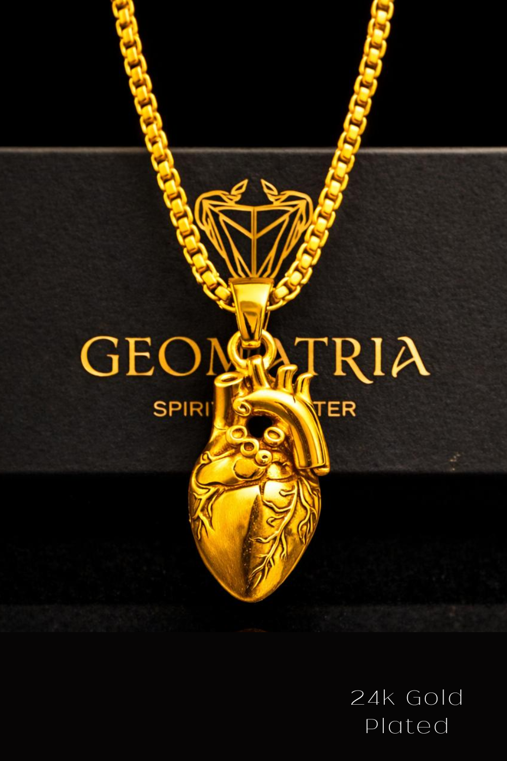 Anatomical Heart Necklace | Symbol of Life, Emotion & Authenticity | Handmade in 925 Sterling Silver, 24K Gold Plated, Bronze, Copper