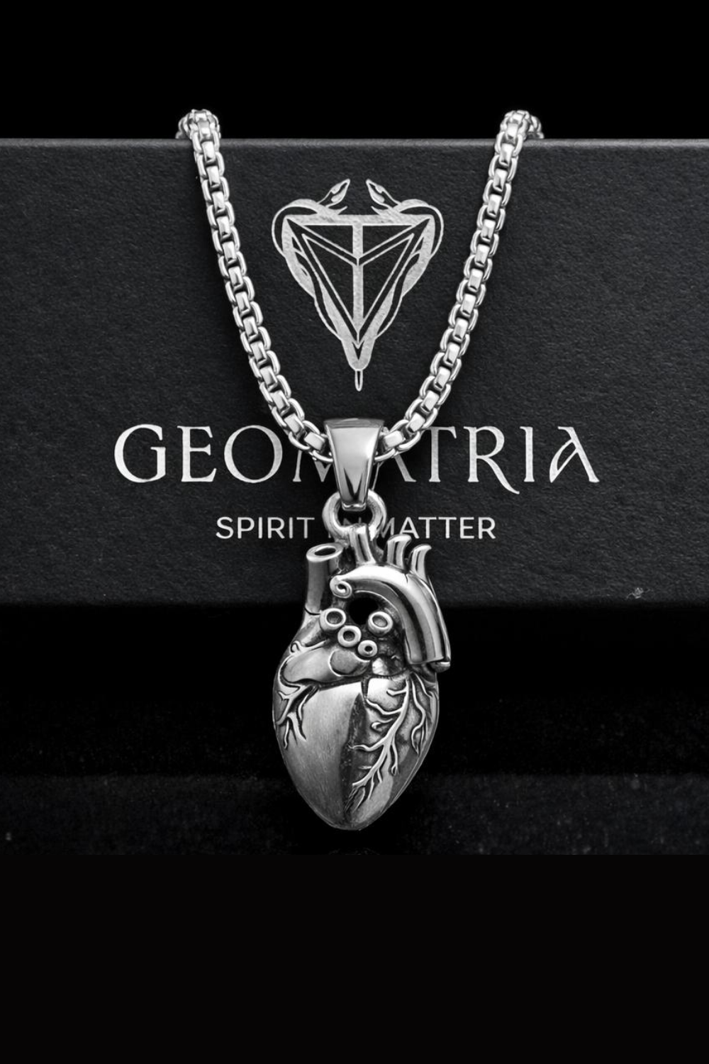 Anatomical Heart Necklace | Symbol of Life, Emotion & Authenticity | Handmade in 925 Sterling Silver, 24K Gold Plated, Bronze, Copper