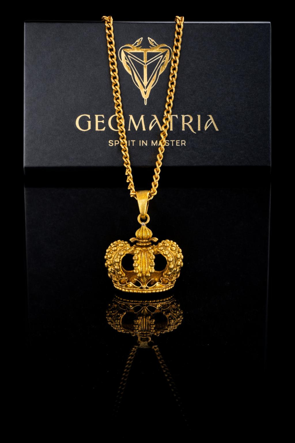 Crown Necklace | Symbol of Royalty, Strength & Self-Worth | Handmade in 925 Sterling Silver, 24K Gold Plated, Bronze