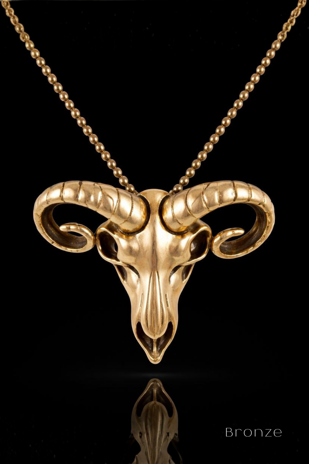 Ram Skull Necklace – Bronze & Silver-Plated Finish | Limited Edition