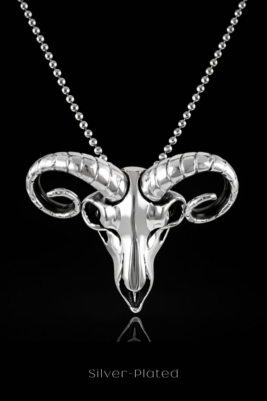 Ram Skull Necklace – Bronze & Silver-Plated Finish | Limited Edition