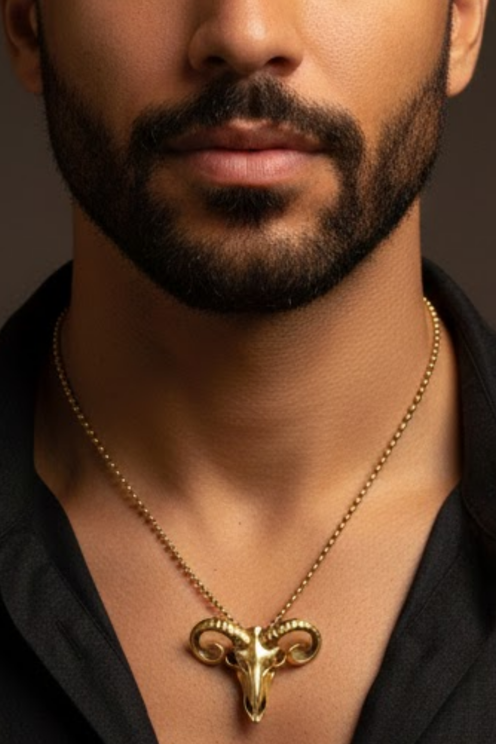 Ram Skull Necklace – Bronze & Silver-Plated Finish | Limited Edition