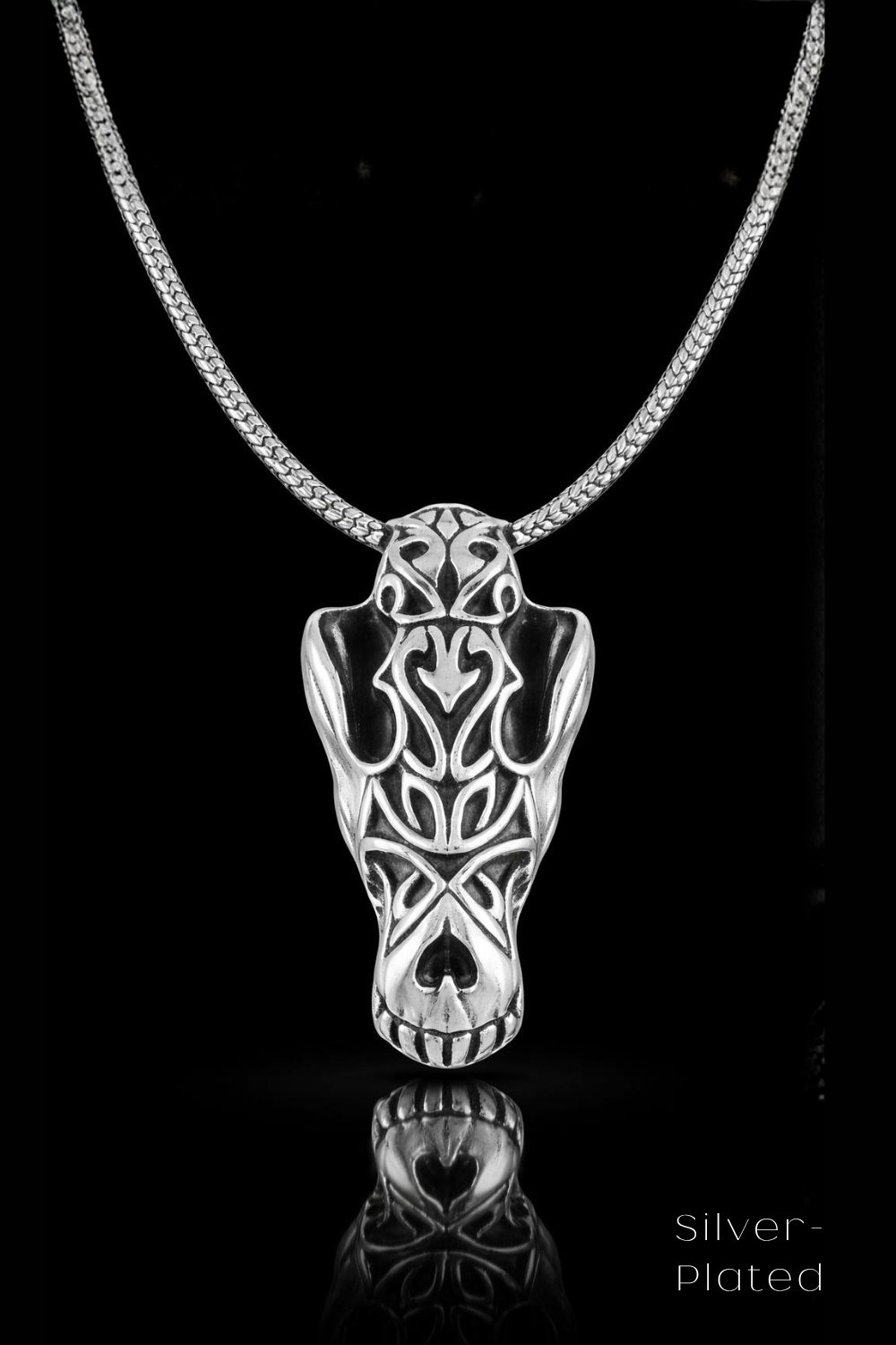 Wolf Skull Necklace – Bronze & Silver-Plated Finish | Limited Edition