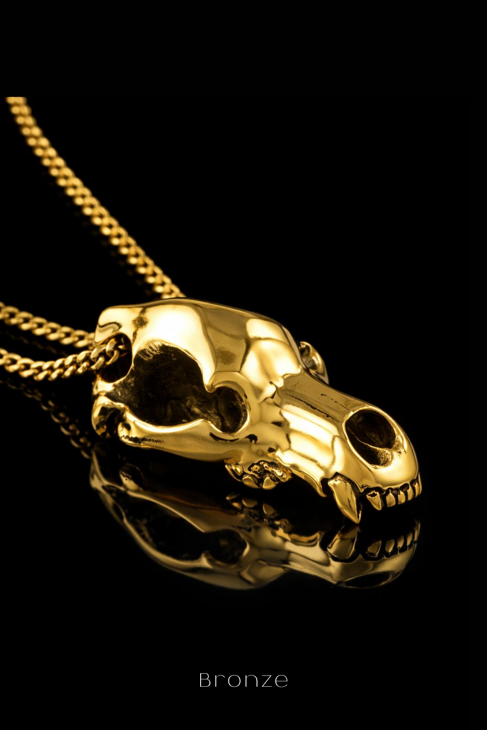 Bear Skull Necklace – Bronze & Silver-Plated Finish | Limited Edition