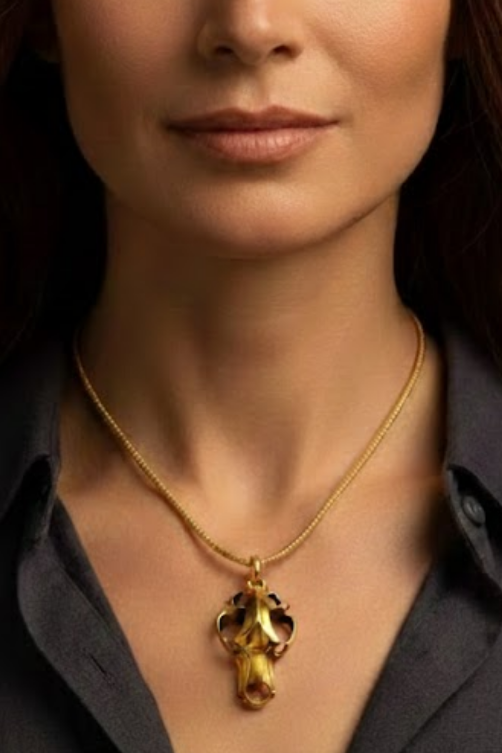 Bear Skull Necklace – Bronze & Silver-Plated Finish | Limited Edition