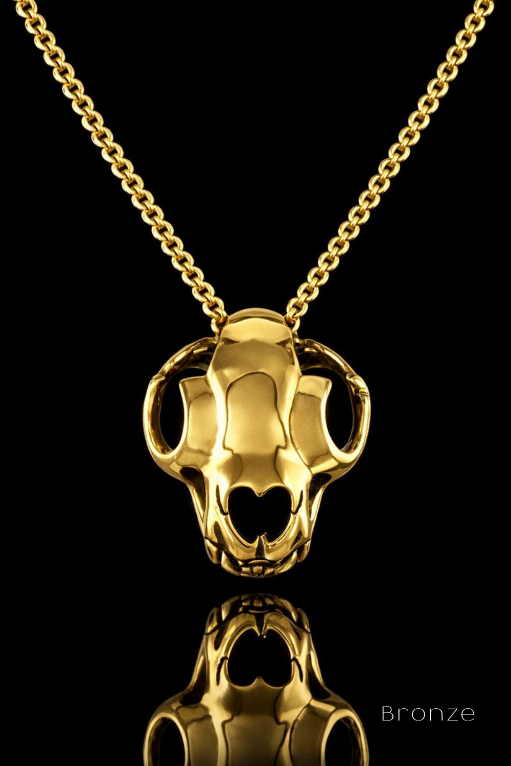 Tiger Skull Necklace –  Bronze & Silver-Plated Finish | Limited Edition