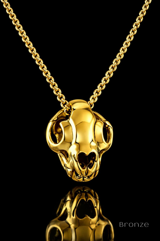 Tiger Skull Necklace –  Bronze & Silver-Plated Finish | Limited Edition