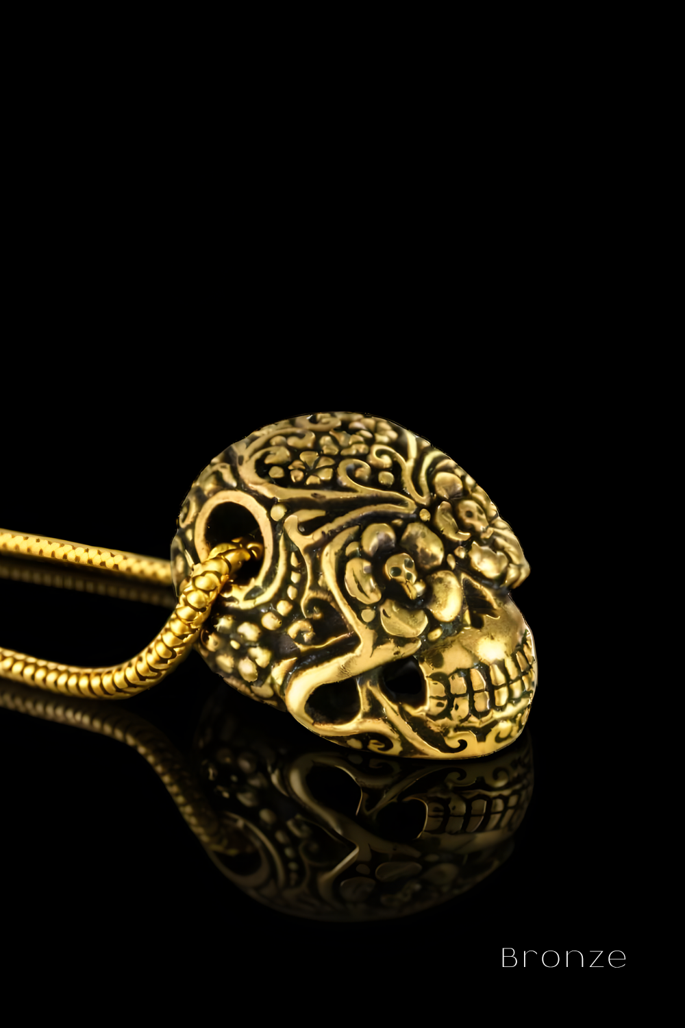 Day of the Dead Skull Necklace – Symbolic Bronze & Silver-Plated Finish | Limited Edition (Copy)