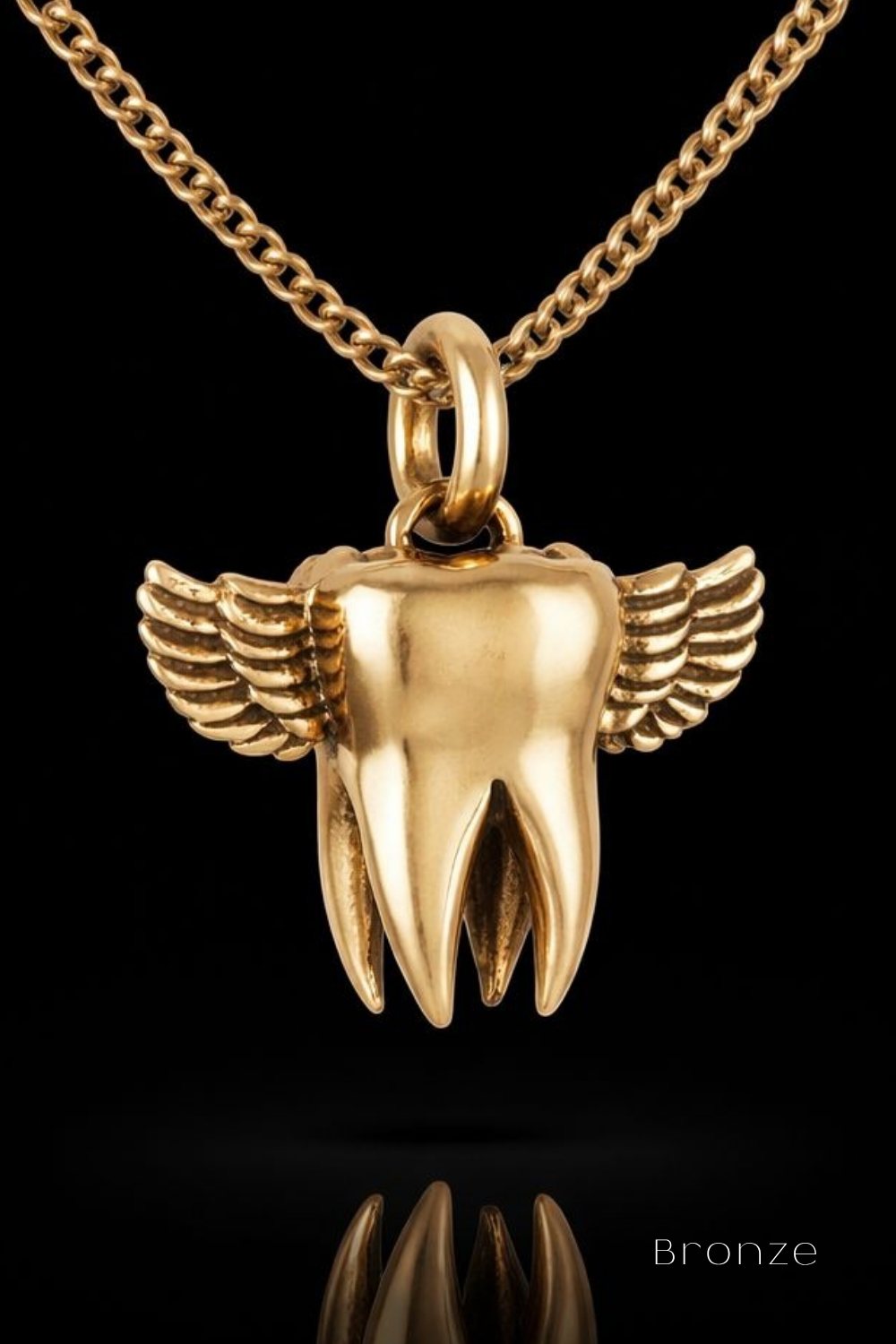 Winged Tooth Necklace – Bronze & Silver-Plated Finish | Limited Edition
